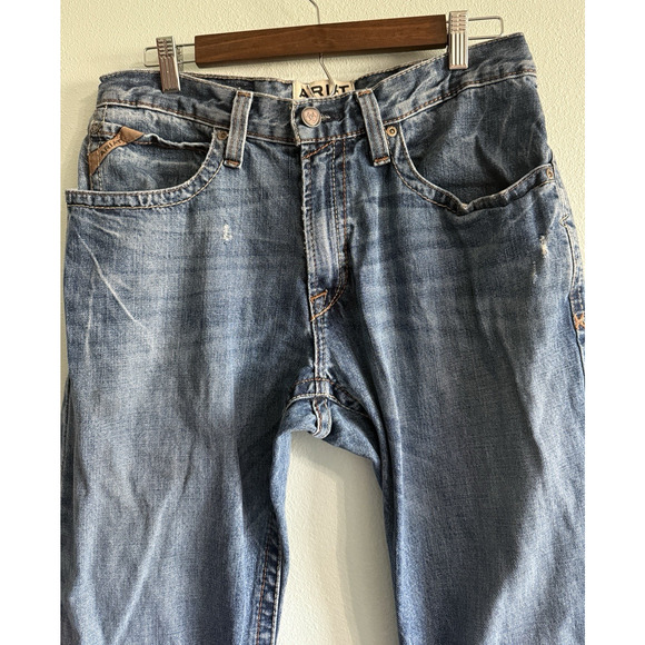 Ariat M4 Jeans Men's Size 32x34 Blue Relaxed Bootcut Mid Rise lock loop - Picture 2 of 6